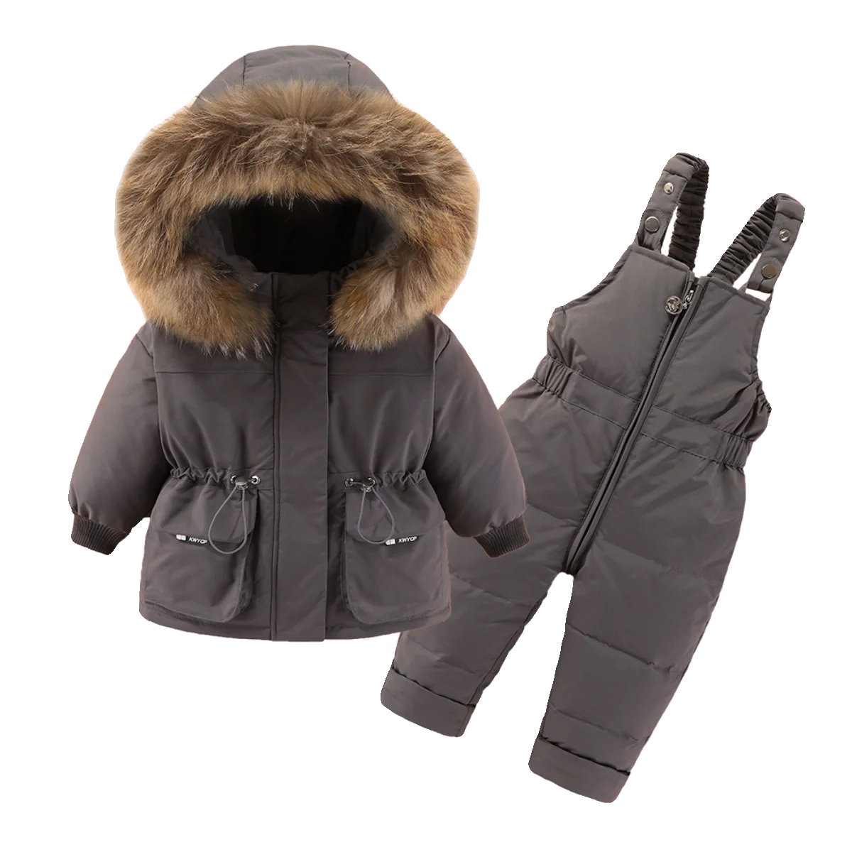 2025 Winter Children Clothes Set 2PCS Boy Hooded Real Fur Duck Down Jacket Jumpsuit Girls Coat Overalls 1-4 Year Kids Snowsuit 
2025 Winter Children Clothes Set 2PCS Boy Hooded Real Fur Duck Down Jacket Jumpsuit Girls Coat Overalls 1-4 Year Kids Snowsuit