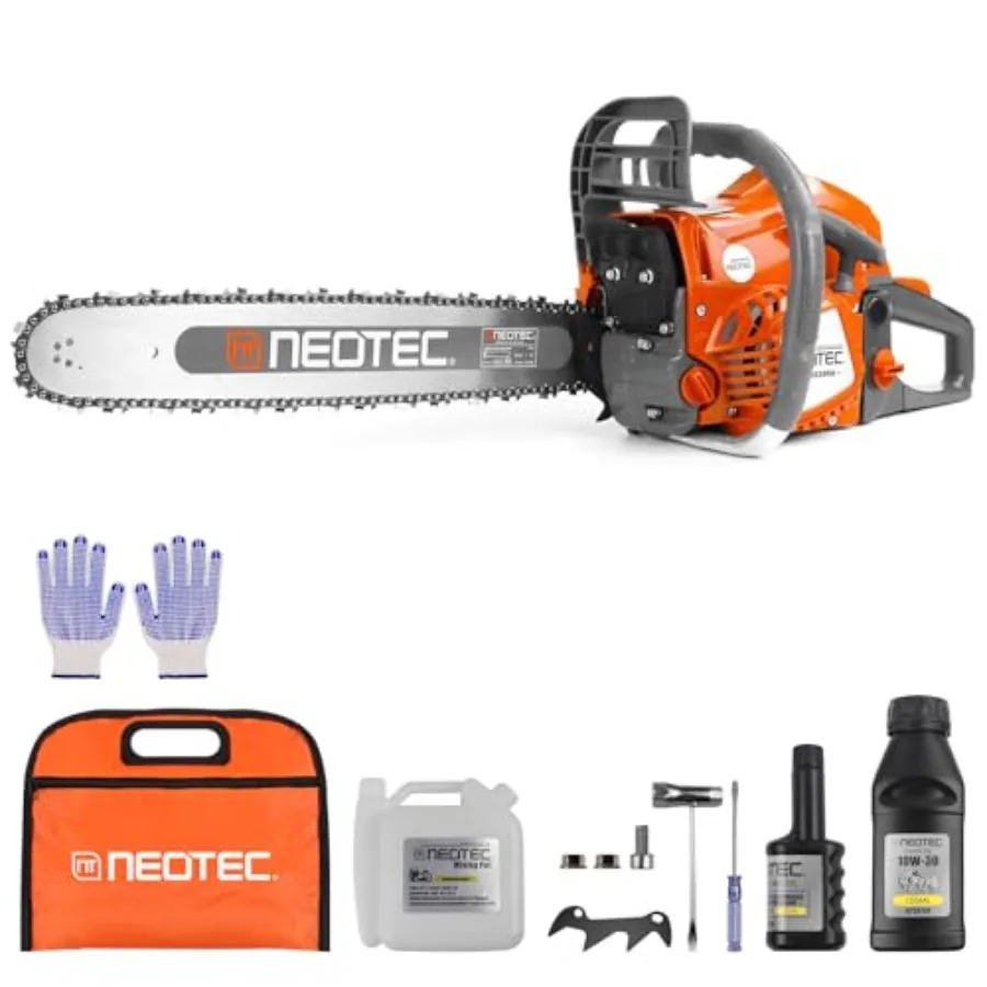 62CC Gas Powered Chainsaw with 20 Inch Bar Handheld Cordless Ergonomic Chainsaws 2-Cycle Petrol Gas Chain Saw for Backyard Stor
62CC Gas Powered Chainsaw with 20 Inch Bar Handheld Cordless Ergonomic Chainsaws 2-Cycle Petrol Gas Chain Saw for Backyard Stor