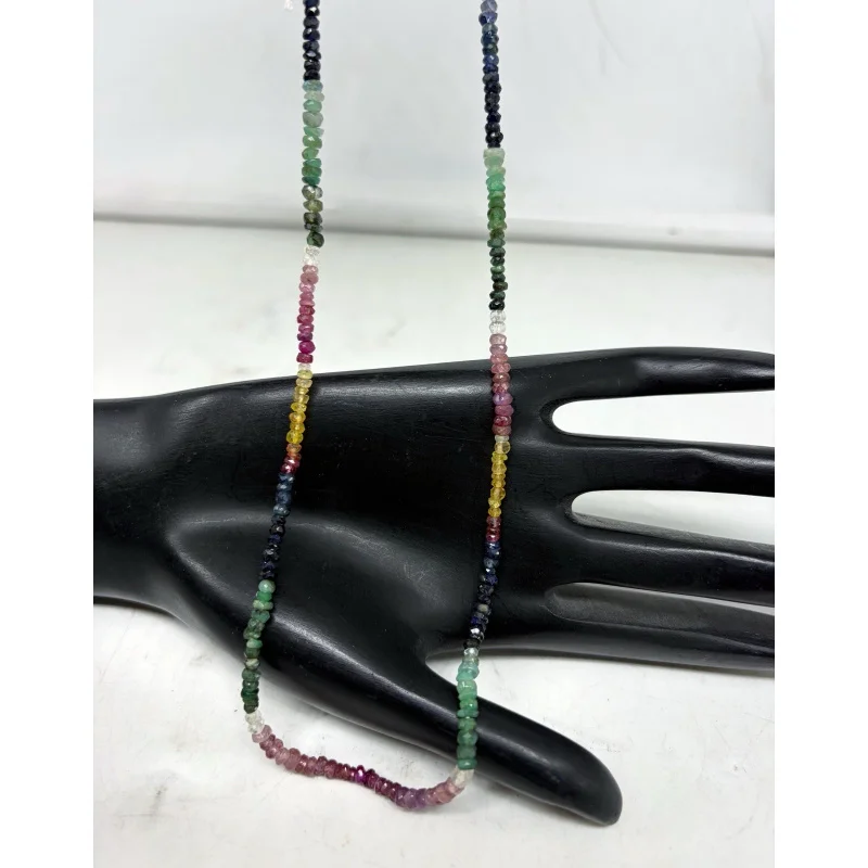 Vibrant Multi Sapphire Necklace 20” 4-5mm Faceted Beads Sterling Silver
Vibrant Multi Sapphire Necklace 20” 4-5mm Faceted Beads Sterling Silver