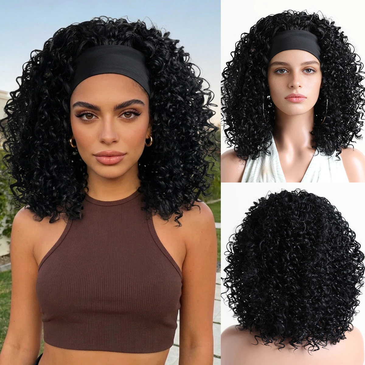 14 inch short straight headband synthetic natural curly black wig, suitable for black women's daily party use with heat-resistan
14 inch short straight headband synthetic natural curly black wig, suitable for black women's daily party use with heat-resistan