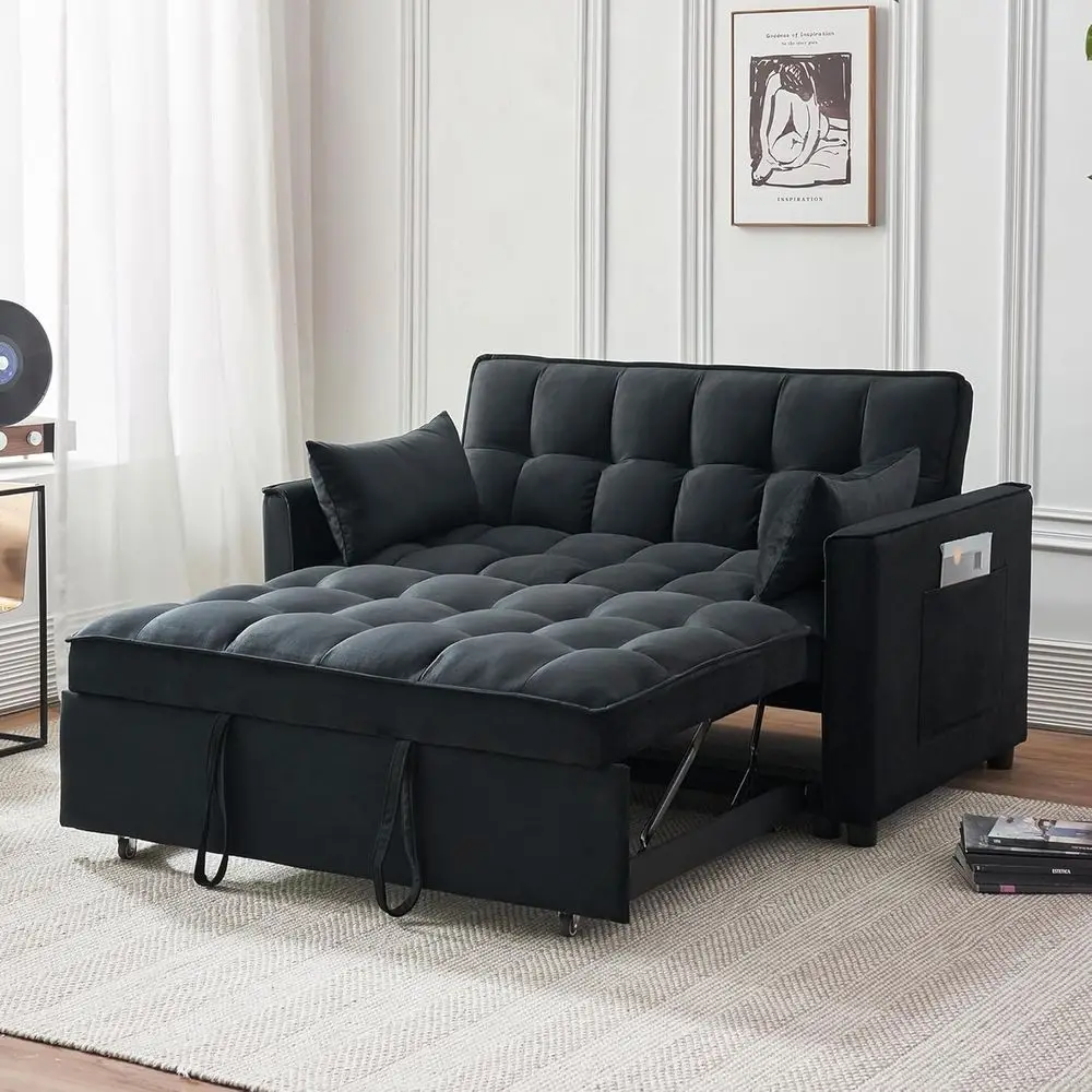 55 Velvet Loveseat Sleeper Sofa with Adjustable Backrest and Side Pockets for Living Room, Bedroom, or Small Spaces | 3-in-1 Cou
55 Velvet Loveseat Sleeper Sofa with Adjustable Backrest and Side Pockets for Living Room, Bedroom, or Small Spaces | 3-in-1 Cou