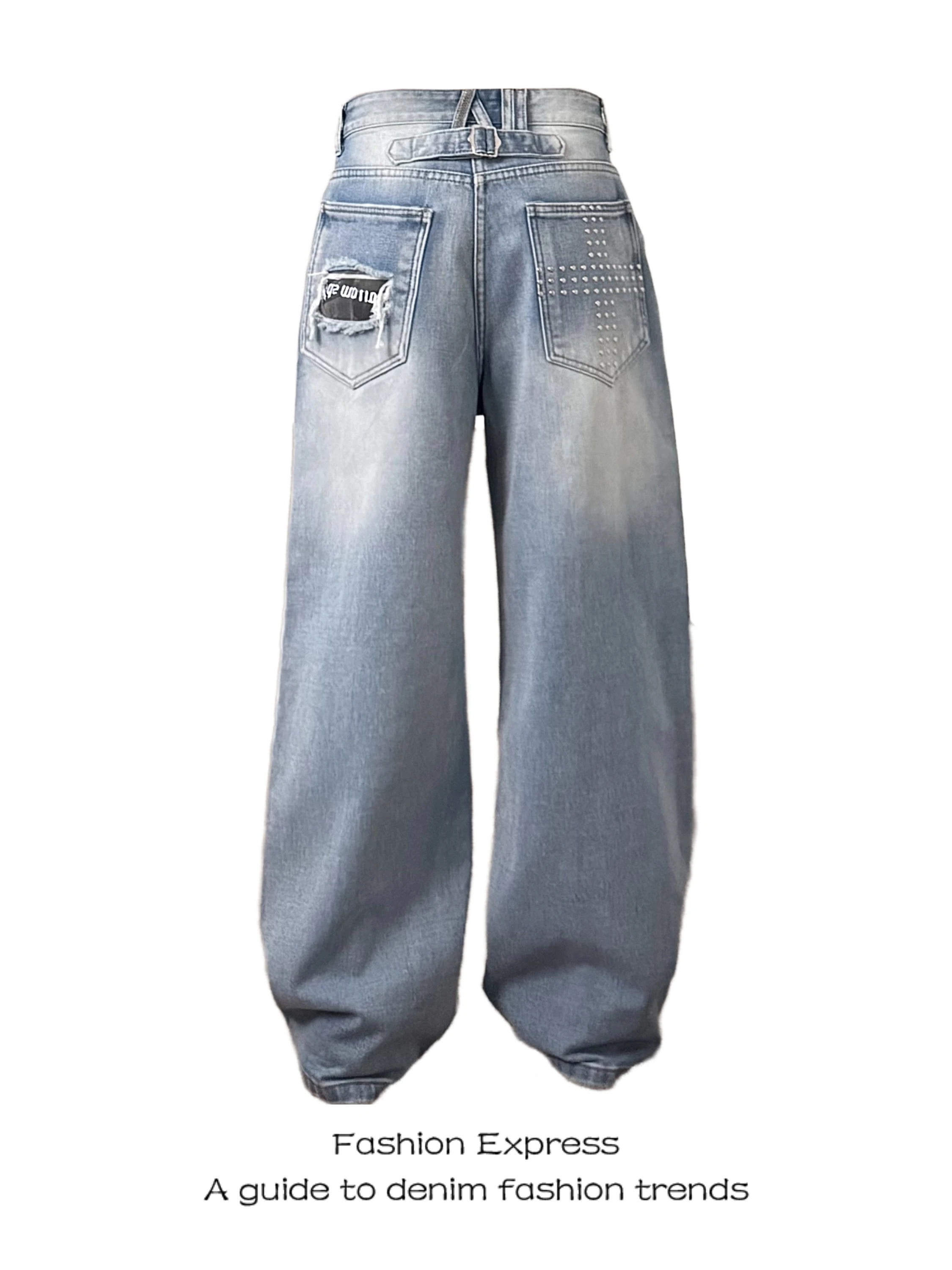 American Gradient Straight Leg Denim Jeans Women's Paris Buckle Washed Willow Nail Tear Wear Resistant Loose Knife Pants
American Gradient Straight Leg Denim Jeans Women's Paris Buckle Washed Willow Nail Tear Wear Resistant Loose Knife Pants