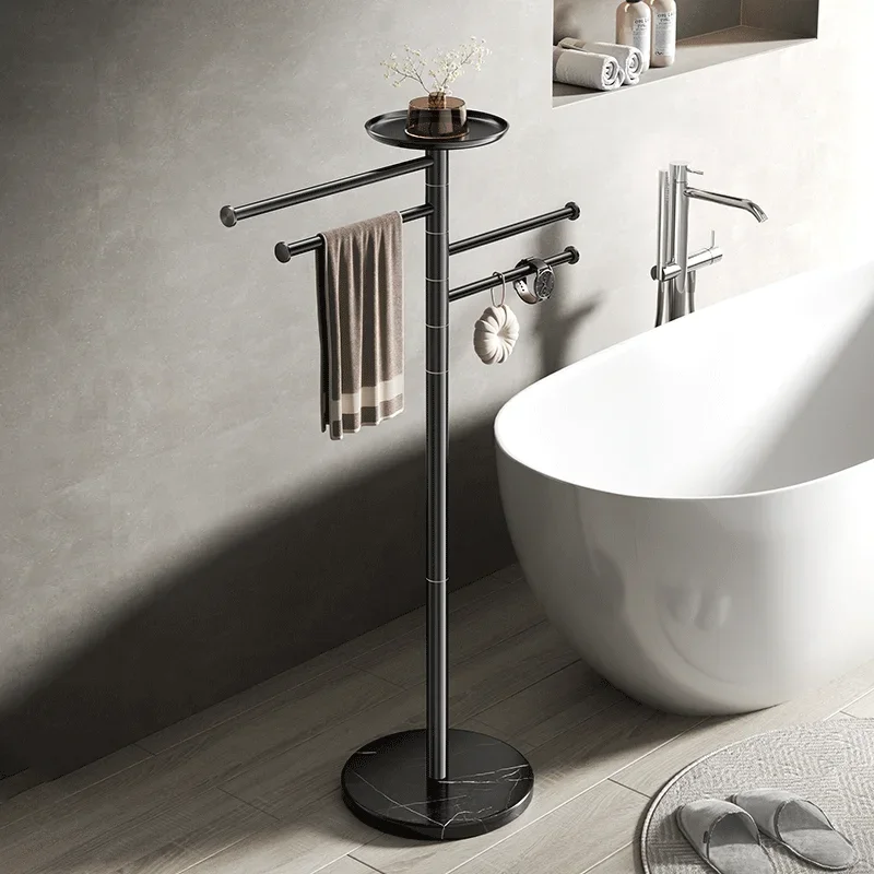 Bathroom rotating towel rack integrated high-end bathroom marble floor bath towel rack stainless steel
Bathroom rotating towel rack integrated high-end bathroom marble floor bath towel rack stainless steel