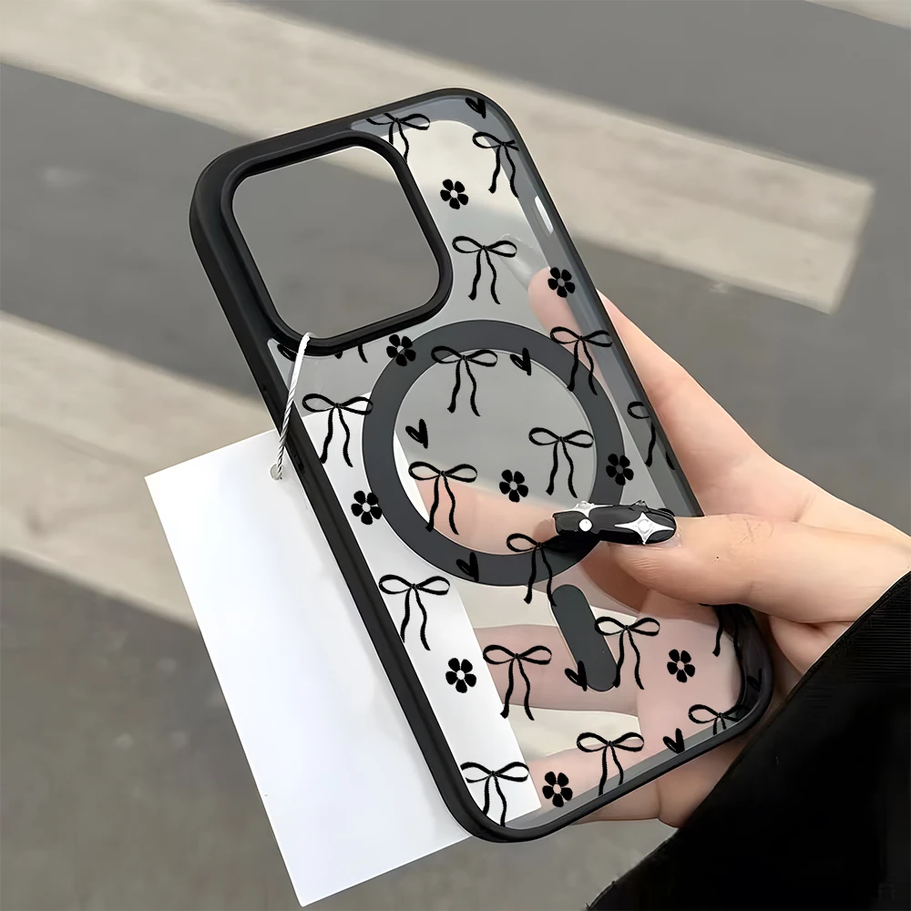 Black Bow Flower For Magnetic Phone Case For iPhone 17 16 15 14 13 12 11 Pro Max 16 Plus 16E 17 Air Transparent Shockproof Cover
Black Bow Flower For Magnetic Phone Case For iPhone 17 16 15 14 13 12 11 Pro Max 16 Plus 16E 17 Air Transparent Shockproof Cover