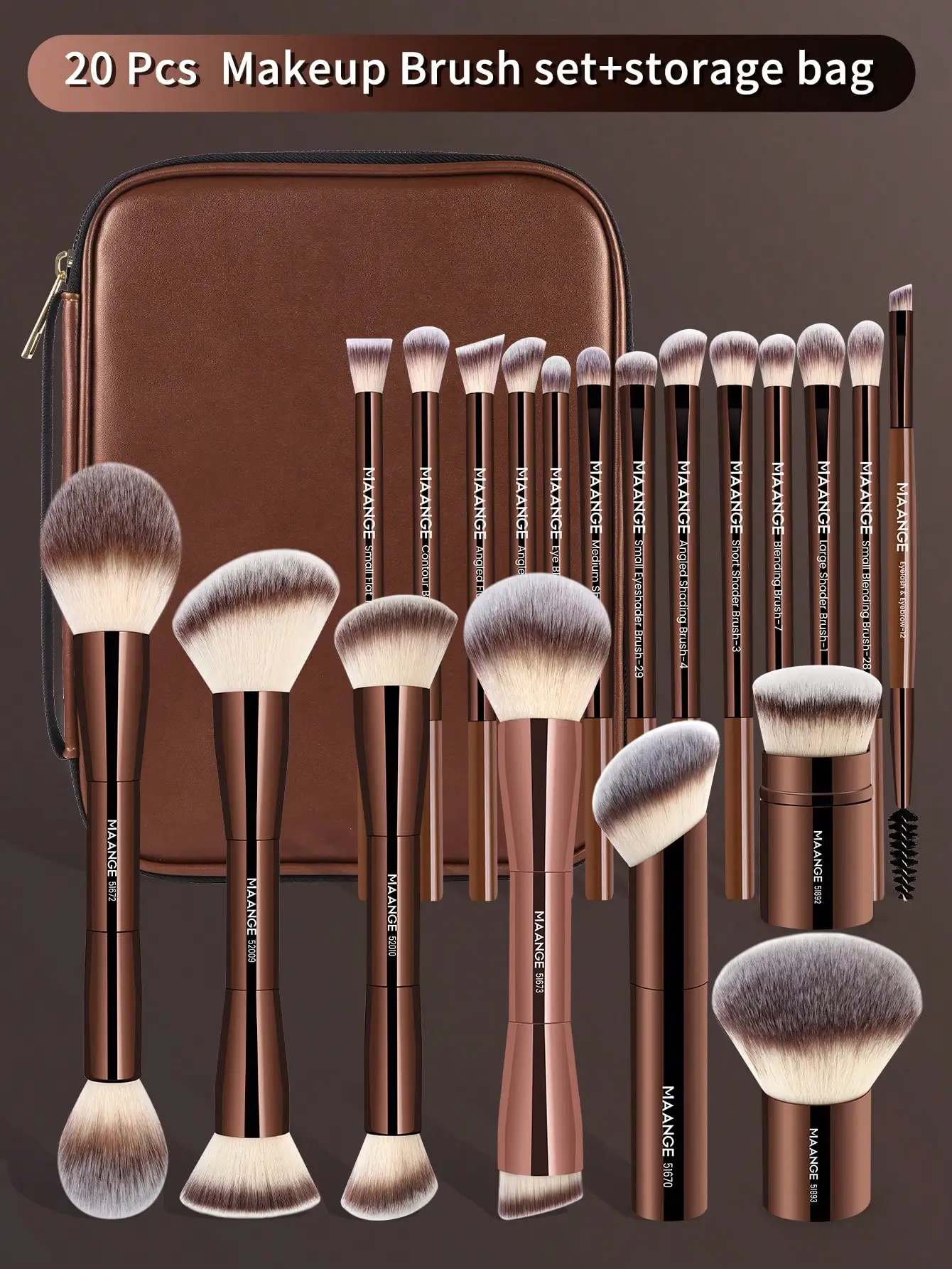 MAANGE 1/7/13/20/21pcs Professional Soft Aluminum Tube Makeup Brush Set, Includes Velvet Bag, Makeup Pouch, Foundation Brush, Eyeshadow Brush, Eyebrow Brush, Blending Brush, Highlighter Brush, Suitable For Powder, Liquid, Cream Cosmetics, Ideal For Daily
MAANGE 1/7/13/20/21pcs Professional Soft Aluminum Tube Makeup Brush Set, Includes Velvet Bag, Makeup Pouch, Foundation Brush, Eyeshadow Brush, Eyebrow Brush, Blending Brush, Highlighter Brush, Suitable For Powder, Liquid, Cream Cosmetics, Ideal For Daily
