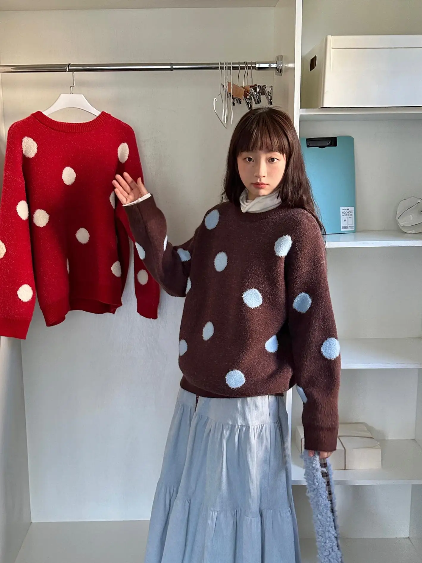 Nothe Case Double Knit Thiened Polka Dot Overhead Sweater Sweet Sle Loose Fit Long Sve round Ne Winter Outerwear
Nothe Case Double Knit Thiened Polka Dot Overhead Sweater Sweet Sle Loose Fit Long Sve round Ne Winter Outerwear