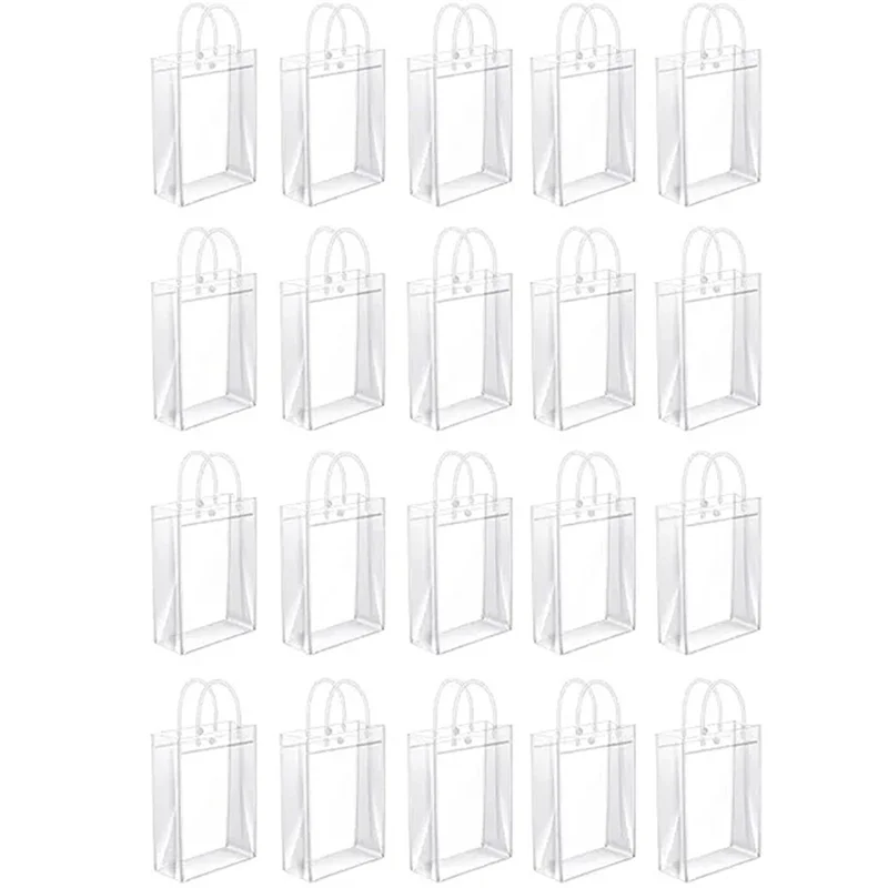 50PCS Clear PVC Gift Bags With Handles Reusable Plastic Wrap Tote Bags Transparent Shopping Bag For Christmas Party
50PCS Clear PVC Gift Bags With Handles Reusable Plastic Wrap Tote Bags Transparent Shopping Bag For Christmas Party
