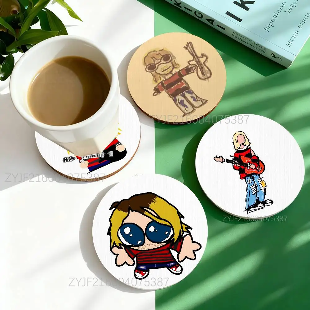 K-Kurt Rock Cobain Round Wooden Coasters Heat Resistant Non-slip Drink Cafe Decoration 2D Flat Color Print Set
K-Kurt Rock Cobain Round Wooden Coasters Heat Resistant Non-slip Drink Cafe Decoration 2D Flat Color Print Set