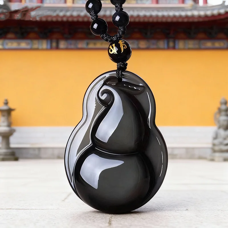 Red Eye Obsidian Gourd Pendant Necklace: Six-Syllable Mantra, Luck & Fortune Jewelry Gift for Men, Women & Couples
Red Eye Obsidian Gourd Pendant Necklace: Six-Syllable Mantra, Luck & Fortune Jewelry Gift for Men, Women & Couples