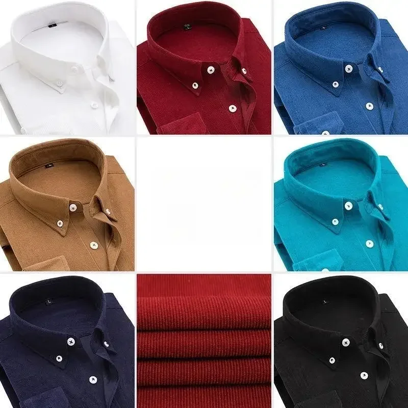 Autumn Winter Retro Long Sleeved Shirts Men New Business Corduroy Slim Shirt Mens Solid Casual Shirt High Quality Clothing M-5XL
Autumn Winter Retro Long Sleeved Shirts Men New Business Corduroy Slim Shirt Mens Solid Casual Shirt High Quality Clothing M-5XL