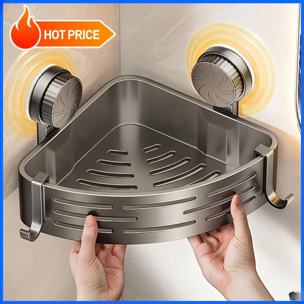 Компактная полка для ванной комнаты на присоске, сверление не требуется, прочная треугольная полка с крючками, подходит для душа, стены унитаза
Компактная полка для ванной комнаты на присоске, сверление не требуется, прочная треугольная полка с крючками, подходит для душа, стены унитаза
