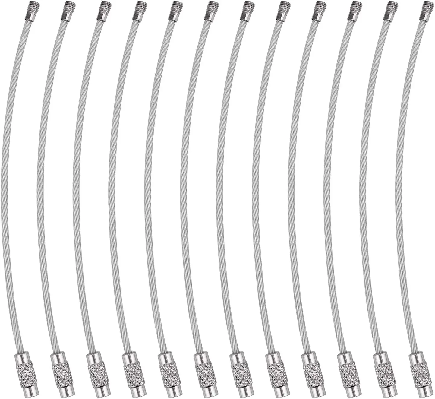 Stainless Steel Keychain Ring 4.3/6.3 Inch Cable Wire Keyring for Luggage Tags, Keys, ID Holders
Stainless Steel Keychain Ring 4.3/6.3 Inch Cable Wire Keyring for Luggage Tags, Keys, ID Holders