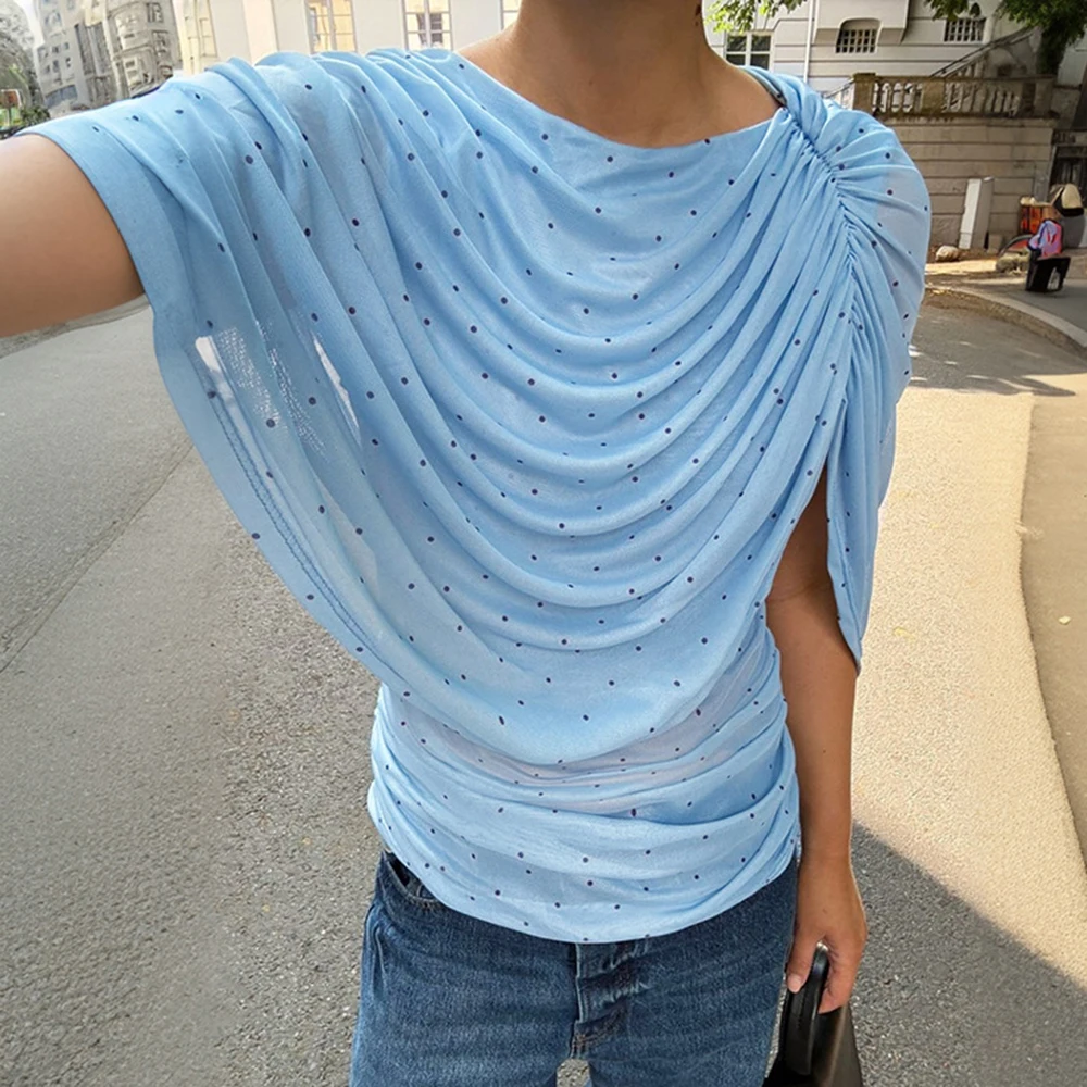 Tuularose Women's Summer Polka Dot T-shirt Fashion Mesh Printed See-Through Sexy New Tees Elegant Streetwear Casual Ladies Tops
Tuularose Women's Summer Polka Dot T-shirt Fashion Mesh Printed See-Through Sexy New Tees Elegant Streetwear Casual Ladies Tops