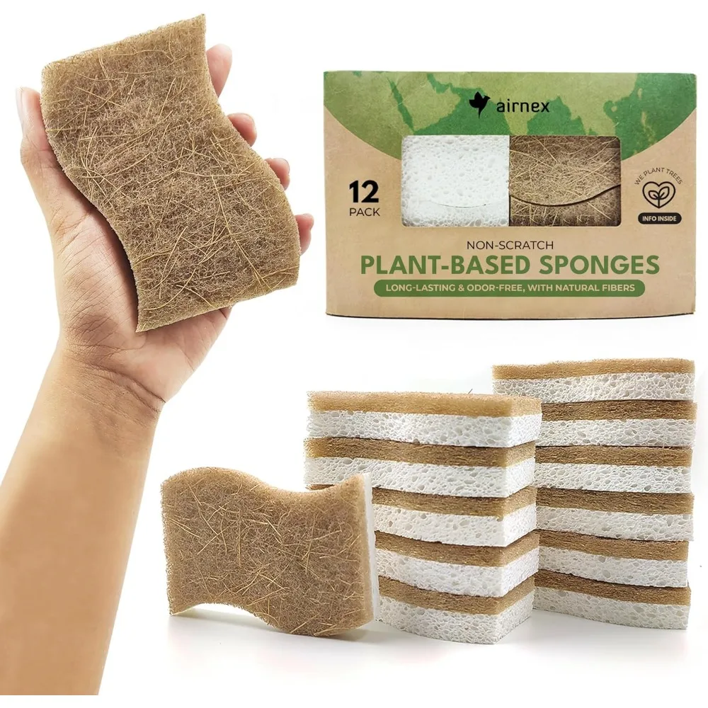 12 Pack Biodegradable Kitchen Sponges Coconut Scrubber Eco Friendly Non Scratch Compostable Non Toxic S Shape
12 Pack Biodegradable Kitchen Sponges Coconut Scrubber Eco Friendly Non Scratch Compostable Non Toxic S Shape