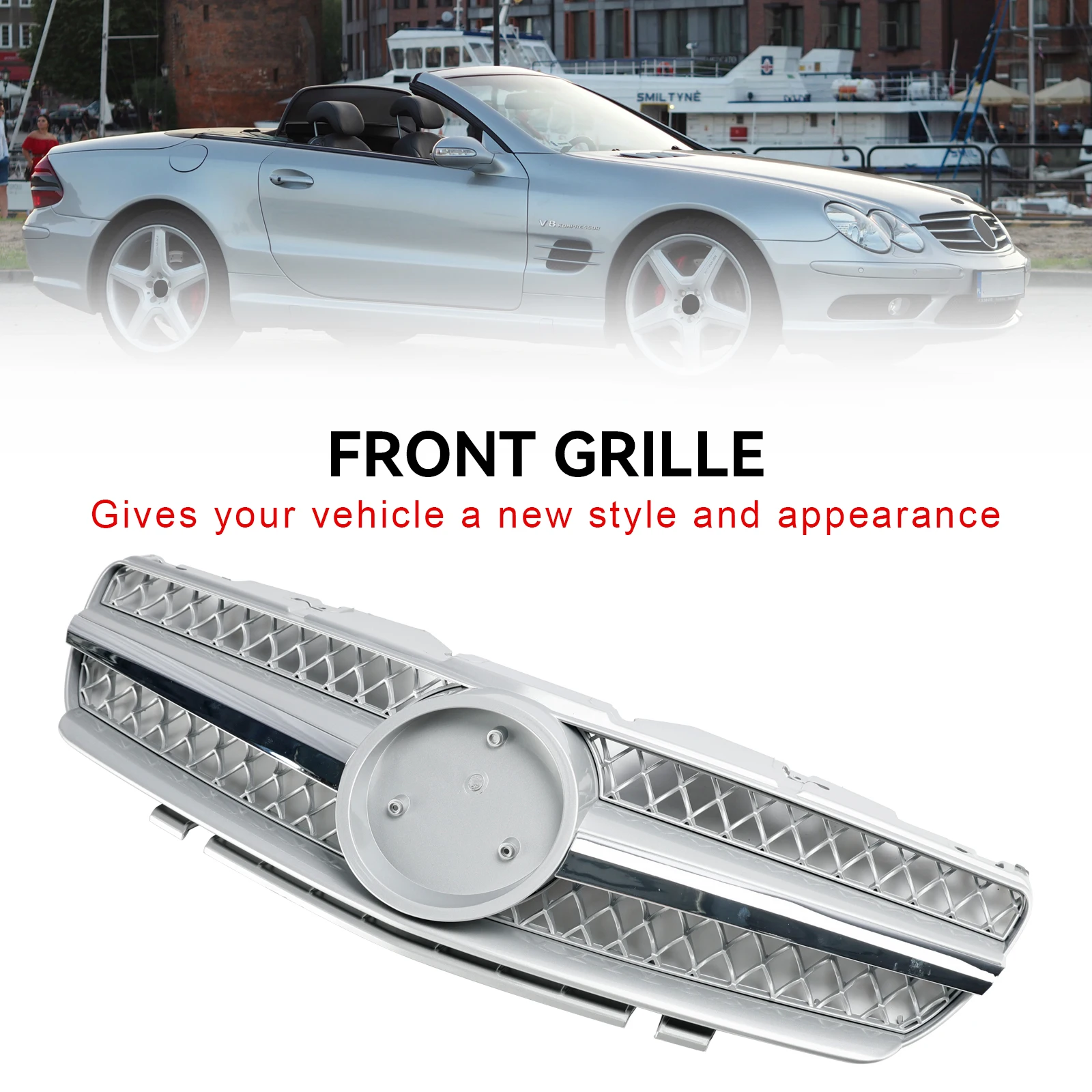 Artudatech Front Bumper Upper Grill Grille Fit for Mercedes R230 SL500 SL600 2003-2006 1 Fin
Artudatech Front Bumper Upper Grill Grille Fit for Mercedes R230 SL500 SL600 2003-2006 1 Fin