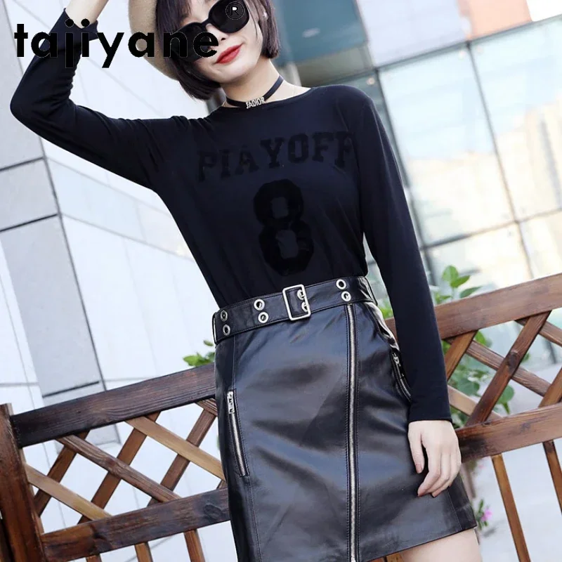 Tajiyane Genuine Leather Black Skirt Women Autumn Fashion Belt Rivet Decoration Sheepskin Skirt Zipper Bag Hip Mid Skirt FCY146
Tajiyane Genuine Leather Black Skirt Women Autumn Fashion Belt Rivet Decoration Sheepskin Skirt Zipper Bag Hip Mid Skirt FCY146