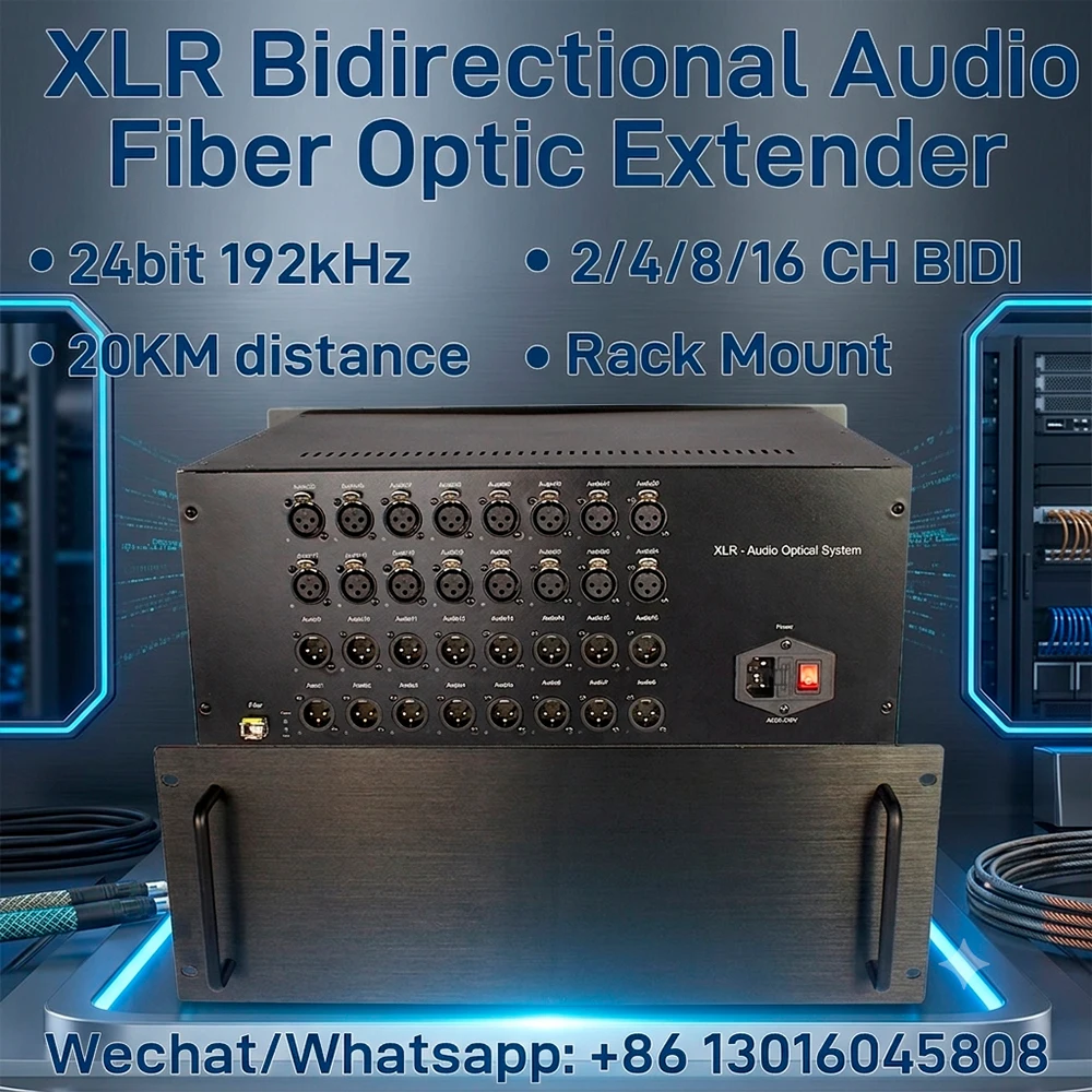 2/4/8/16CH BIDI XLR Audio Fiber Converter Bidirectional SingleMode 20km 24bit 192kHz Uncompressed Broadcast Grade Balanced Audio
2/4/8/16CH BIDI XLR Audio Fiber Converter Bidirectional SingleMode 20km 24bit 192kHz Uncompressed Broadcast Grade Balanced Audio