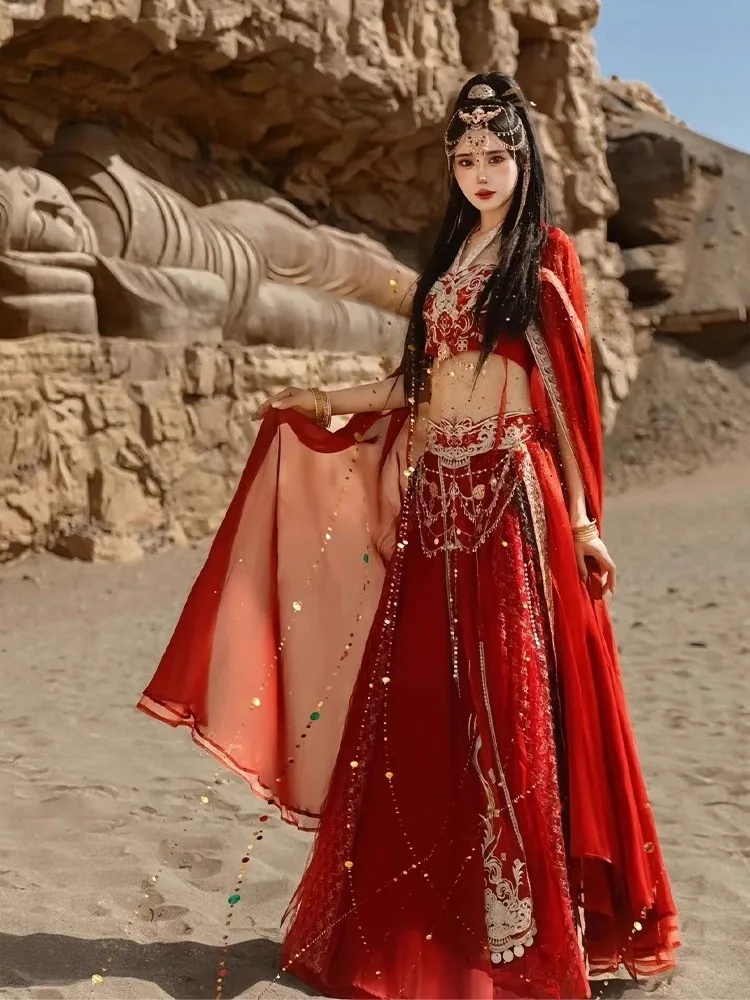 Hanfu women's exotic style desert and Western Regions ancient costume photo travel dance costumes
Hanfu women's exotic style desert and Western Regions ancient costume photo travel dance costumes