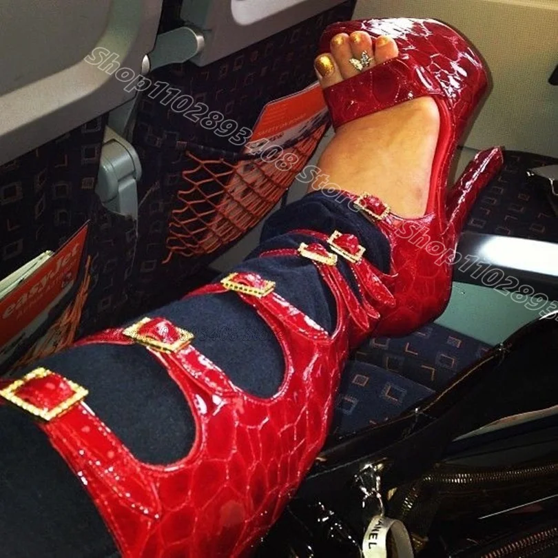 Sexy Patent Leather Platform High Heel Boots Open Toe Buckle Straps Pole Dance Shoes for Women 15CM Heels Zapatos Para Mujere
Sexy Patent Leather Platform High Heel Boots Open Toe Buckle Straps Pole Dance Shoes for Women 15CM Heels Zapatos Para Mujere