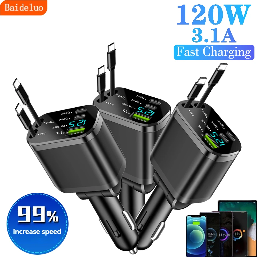 5-в-1 120 Вт Выдвижное автомобильное зарядное устройство для быстрой зарядки USB C Быстрое зарядное устройство Автомобильное зарядное устройство с цифровым дисплеем напряжения Подходит
5-в-1 120 Вт Выдвижное автомобильное зарядное устройство для быстрой зарядки USB C Быстрое зарядное устройство Автомобильное зарядное устройство с цифровым дисплеем напряжения Подходит