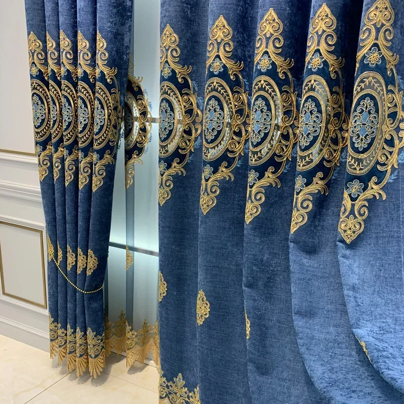Chenille Blue/Brown/Coffee 90% Blackout Window Drapes Nordic Luxury Geometric Embroidery Curtains for Living Dining Room Bedroom
Chenille Blue/Brown/Coffee 90% Blackout Window Drapes Nordic Luxury Geometric Embroidery Curtains for Living Dining Room Bedroom