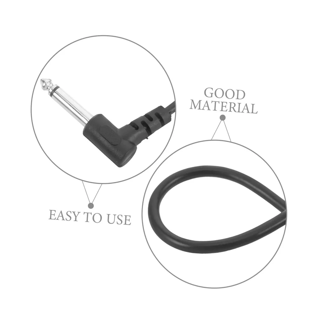 Guitar Pedal Interconnect Cable 2 Right-Angle Jacks Short Shielded Patch Cable for Effects Pedals Anti-Interference