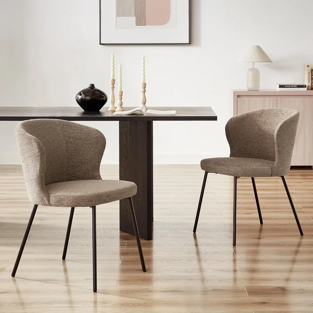 Kitchen Chairs - Fabric Upholstered Dining Chairs, Modern Side Chairs with Black Metal Legs for Living Room Dining Room, Set of
Kitchen Chairs - Fabric Upholstered Dining Chairs, Modern Side Chairs with Black Metal Legs for Living Room Dining Room, Set of