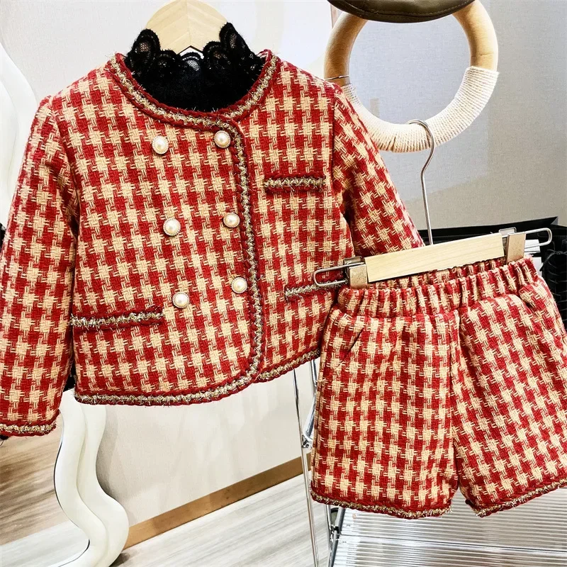 Girls' Suit Autumn/Winter Style Fashion Long-sleeved Coat + Skirt/shorts Two-piece Set Girl Clothes
Girls' Suit Autumn/Winter Style Fashion Long-sleeved Coat + Skirt/shorts Two-piece Set Girl Clothes
