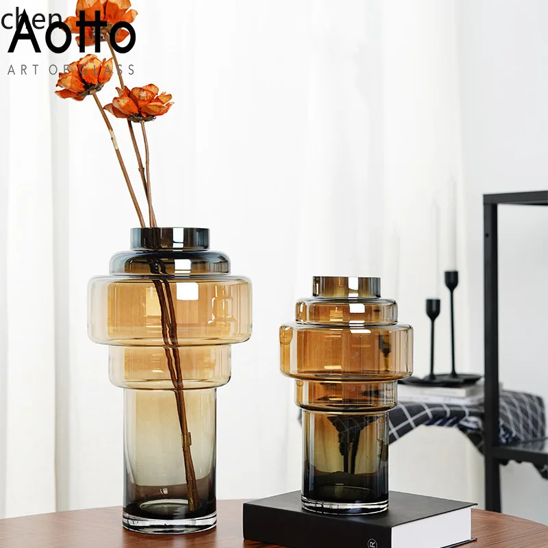 HYS gradient amber glass transparent vase - floral arrangement & dried flower display
HYS gradient amber glass transparent vase - floral arrangement & dried flower display