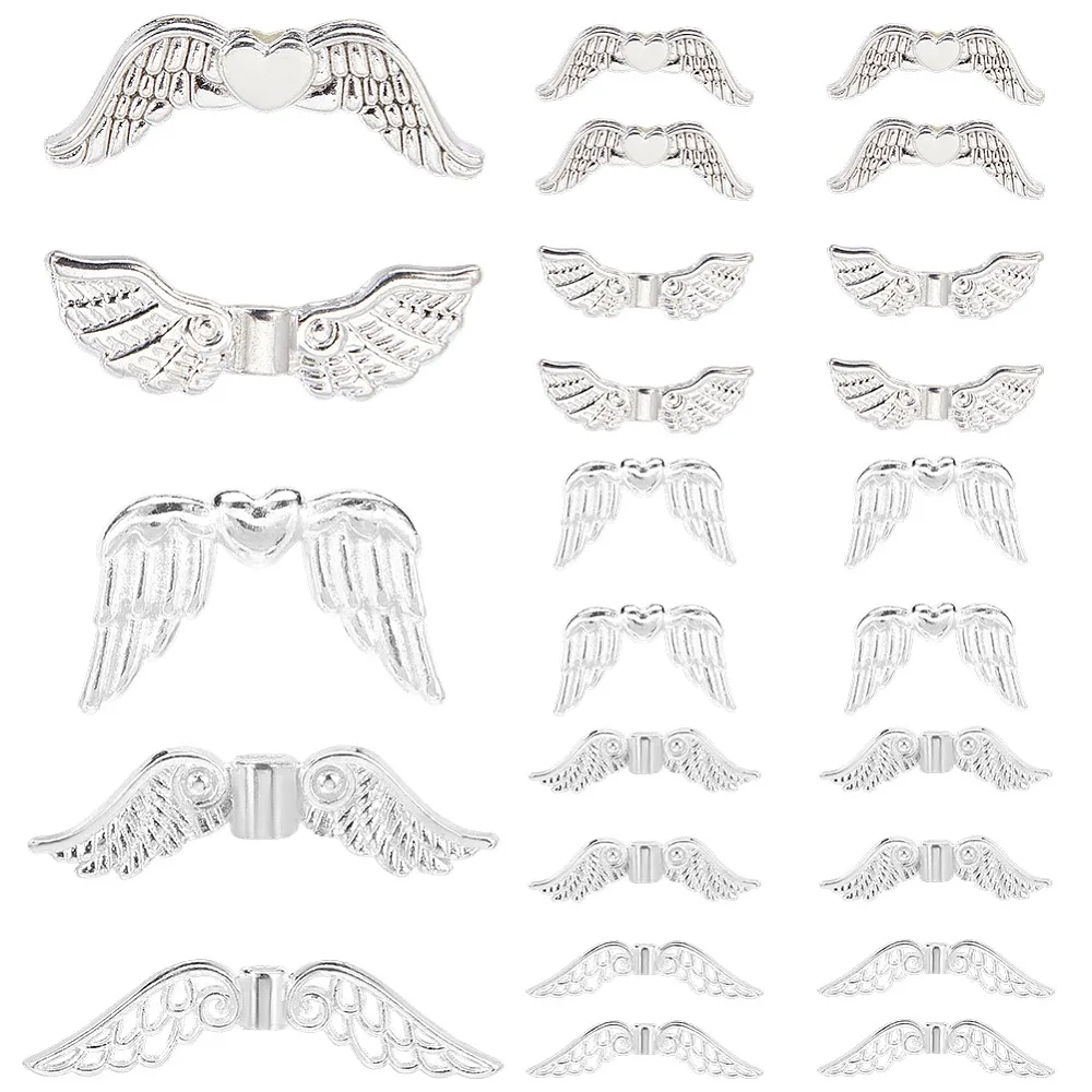 150pcs 5 Styles Style Alloy Beads Wings Silver 7~20x7~30x3~3.5mm Hole: 1~1.5mm 30pcs/style
150pcs 5 Styles Style Alloy Beads Wings Silver 7~20x7~30x3~3.5mm Hole: 1~1.5mm 30pcs/style