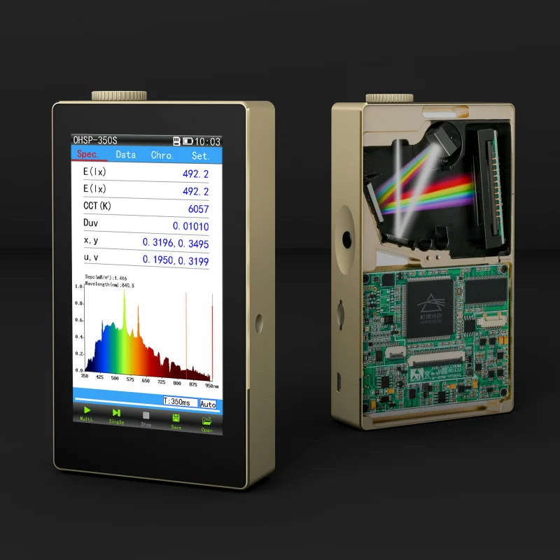 OHSP350S Light source colorimeter/LED Spectral Irradiance Colorimeter/Portable spectrometer/Illuminance meter
OHSP350S Light source colorimeter/LED Spectral Irradiance Colorimeter/Portable spectrometer/Illuminance meter
