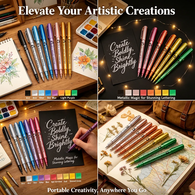 24 Colors Metallic Markers Pens Silver Gold Copper Paint Pens for Black Paper Glass Rock Painting Scrapbook Album Art Pen Set
24 Colors Metallic Markers Pens Silver Gold Copper Paint Pens for Black Paper Glass Rock Painting Scrapbook Album Art Pen Set
