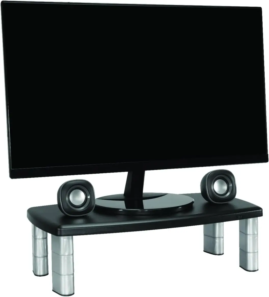 Adjustable Monitor Stand with 3 Leg Segments, Height 1" to 5 7/8", Holds Up to 40 lbs, 16-inch Storage Space, Silver/Black
Adjustable Monitor Stand with 3 Leg Segments, Height 1" to 5 7/8", Holds Up to 40 lbs, 16-inch Storage Space, Silver/Black