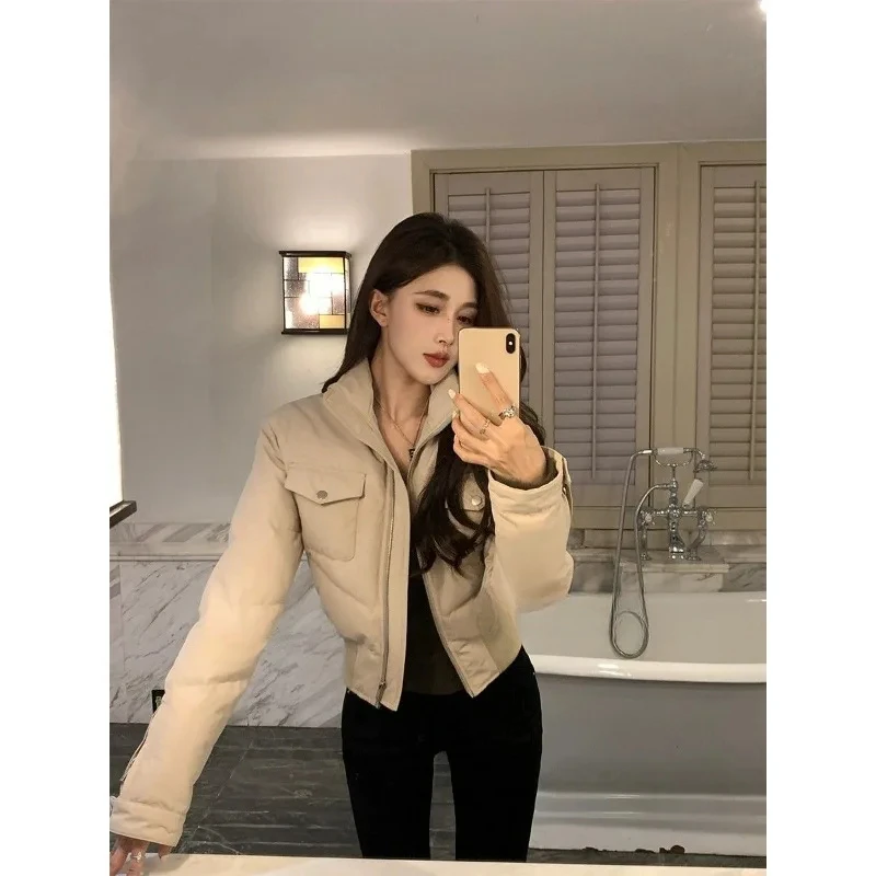 2024 Winter New Bomber Jacket Cotton-padded Clothes Female Sense of Design Minority Waist in Stand-up Collar Motorcycle Jacket
2024 Winter New Bomber Jacket Cotton-padded Clothes Female Sense of Design Minority Waist in Stand-up Collar Motorcycle Jacket