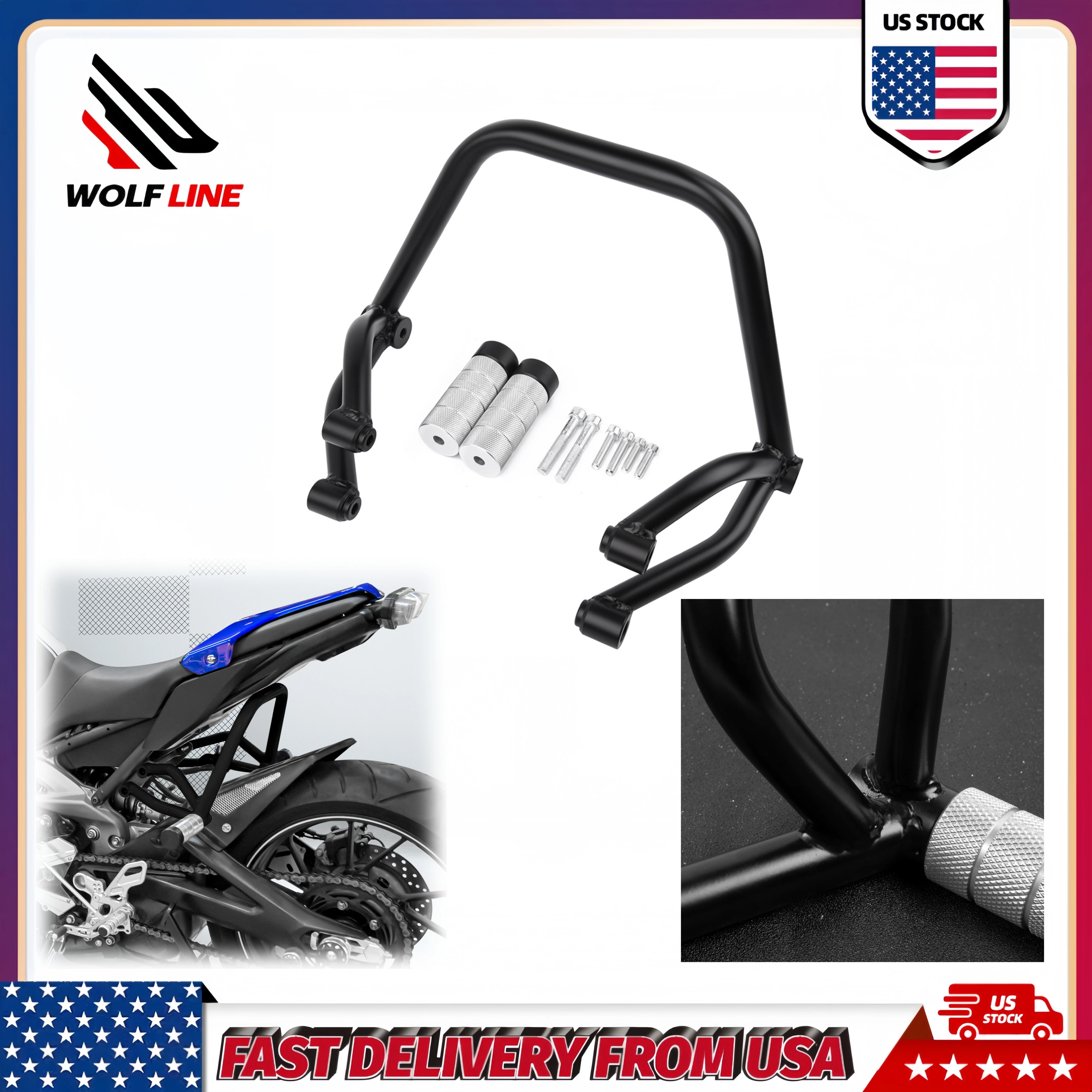 WOLFLINE Rear Footrest Bracket Crash Bars For Yamaha MT09 MT 09 MT-09 2013-2020 Engine Guard Bumper Stunt Cage
WOLFLINE Rear Footrest Bracket Crash Bars For Yamaha MT09 MT 09 MT-09 2013-2020 Engine Guard Bumper Stunt Cage