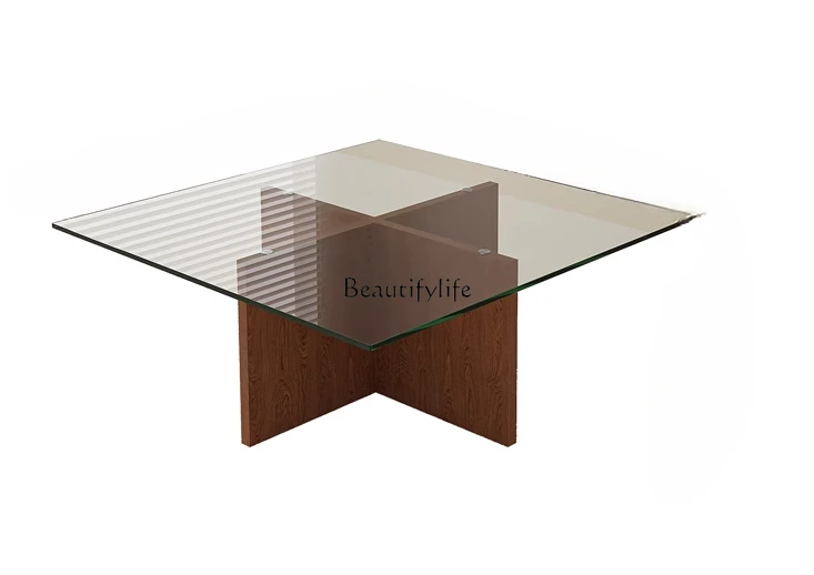Coffee table living room home solid wood glass retro style simple modern creative high sense
Coffee table living room home solid wood glass retro style simple modern creative high sense