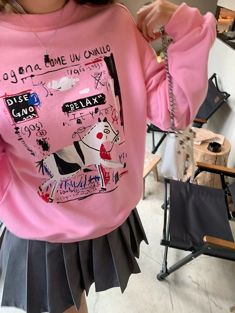 Thin Hoodie Women's Oversize Pink Long Sleeve round Neck Pullover Sweatshirt Early Autumn Outerwear Comfortable Cotton Blend
Thin Hoodie Women's Oversize Pink Long Sleeve round Neck Pullover Sweatshirt Early Autumn Outerwear Comfortable Cotton Blend