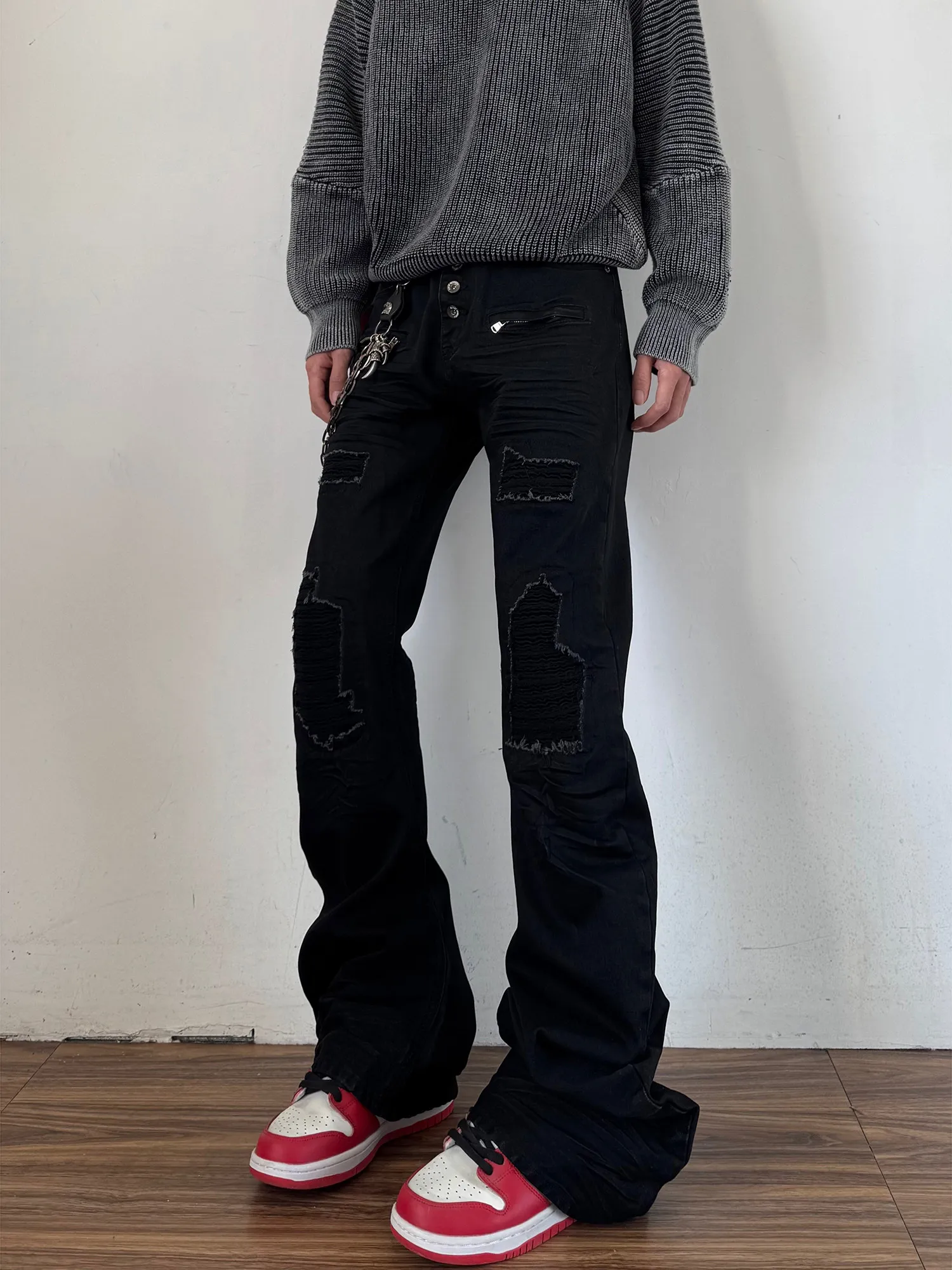 Black Knife Bell Bottom Jeans Men's Visual Design Unique American High Street Vibe Women's Trendy Casual Jeans
Black Knife Bell Bottom Jeans Men's Visual Design Unique American High Street Vibe Women's Trendy Casual Jeans