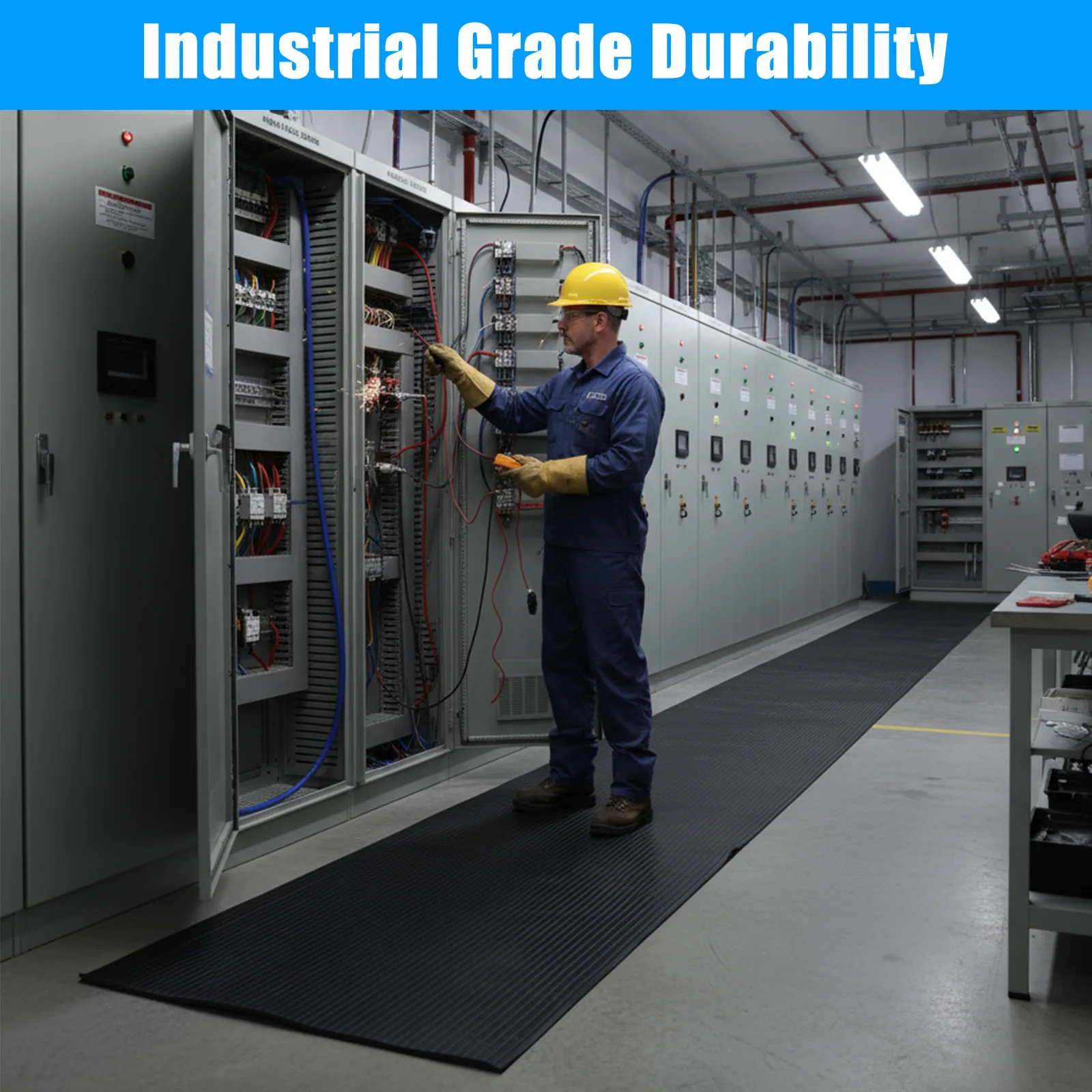 39.37x196.85in Electrical Safety Mat 10KV Insulated High Voltage Insulation Mat Heat Pad Non Slip for Construction and Job Sites
39.37x196.85in Electrical Safety Mat 10KV Insulated High Voltage Insulation Mat Heat Pad Non Slip for Construction and Job Sites
