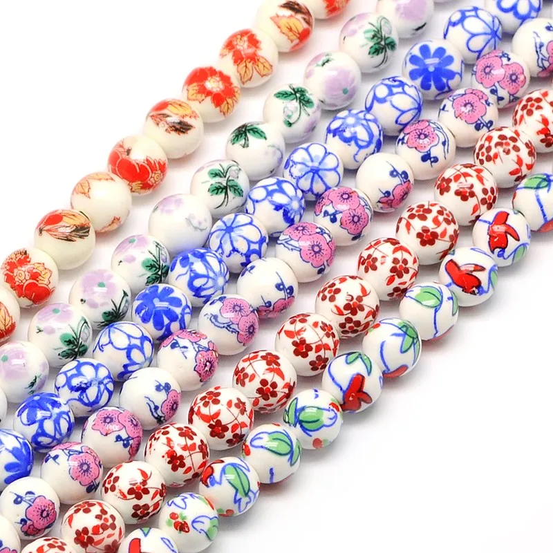 8mm Flower Printed Porcelain Ceramic Beads 3 Strand Round Vintage Floral Pattern Jewelry Beading Bracelet Necklace DIY Making
8mm Flower Printed Porcelain Ceramic Beads 3 Strand Round Vintage Floral Pattern Jewelry Beading Bracelet Necklace DIY Making