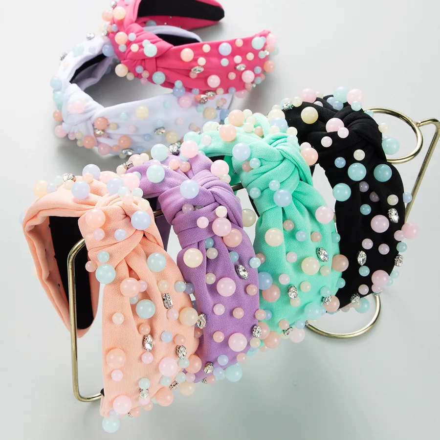 Fashion Internet celebrity candy color resin bead headband solid color fabric middle knot high quality headband wholesale
Fashion Internet celebrity candy color resin bead headband solid color fabric middle knot high quality headband wholesale