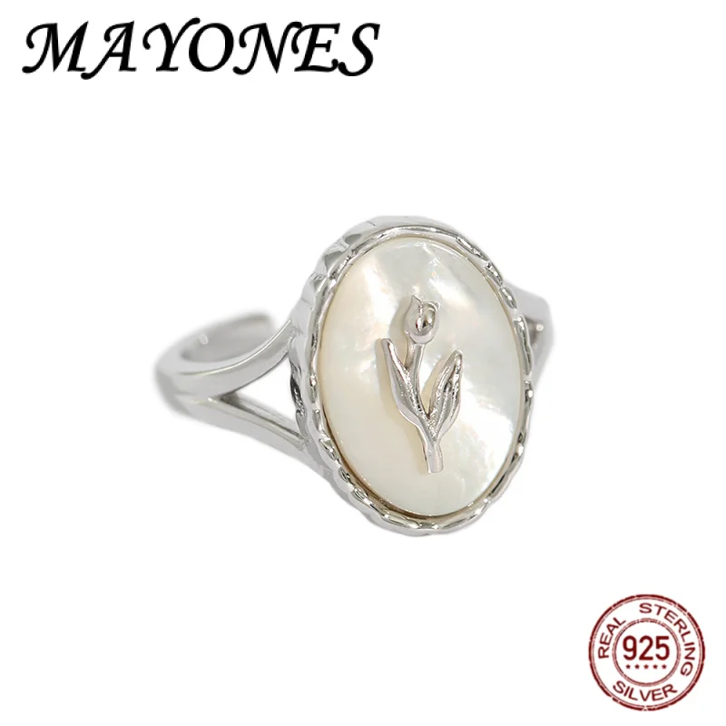 Очаровательное и модное кольцо из чистого серебра S925 с геометрическим эллипсом Beimu Shell Lucky Flower Ring для женщин
Очаровательное и модное кольцо из чистого серебра S925 с геометрическим эллипсом Beimu Shell Lucky Flower Ring для женщин