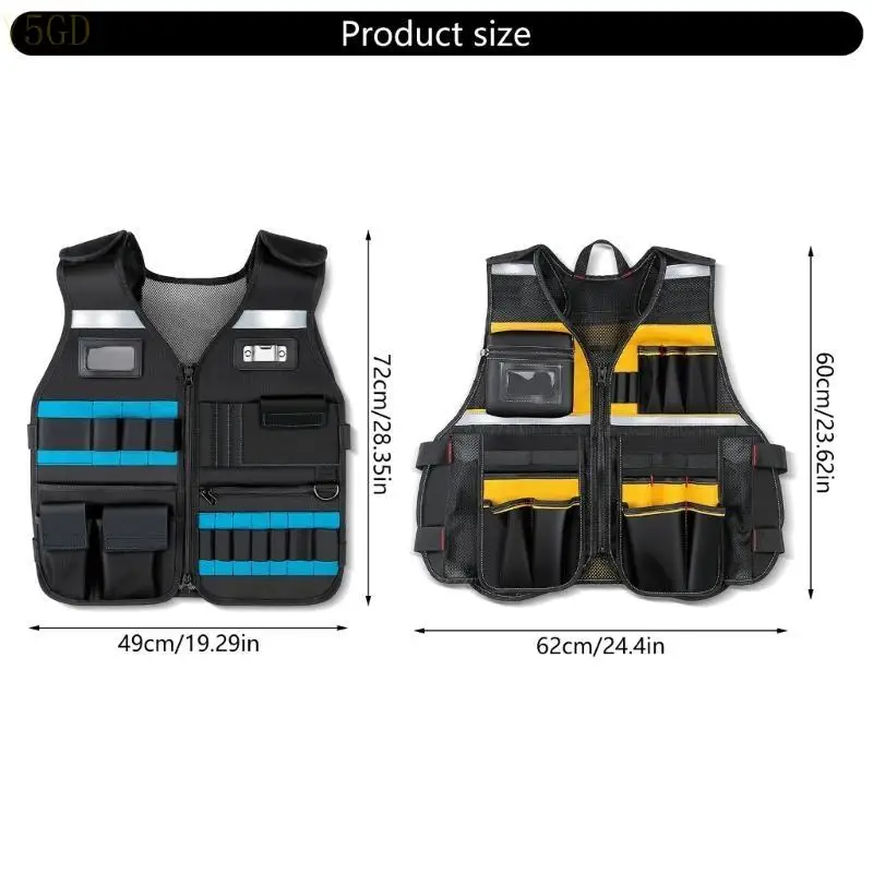 Y5GD Work Vest Workwear with Enough Storage, Breathable for Professional Electricians
Y5GD Work Vest Workwear with Enough Storage, Breathable for Professional Electricians