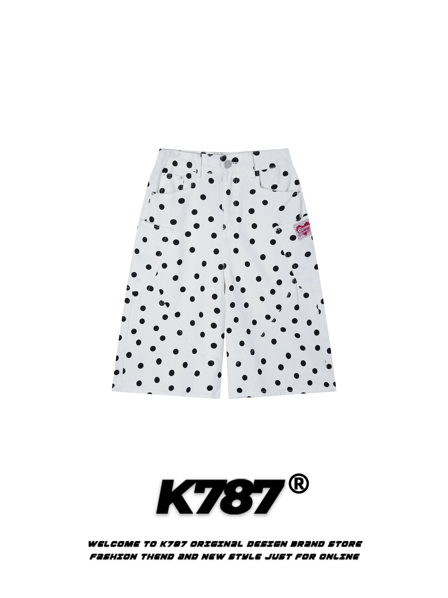 K787 American Retro White Polka Dot Casual orts Women's Early Spring High Waist Loose Summer Versatile Five-Quarter Straigh...
K787 American Retro White Polka Dot Casual orts Women's Early Spring High Waist Loose Summer Versatile Five-Quarter Straigh...