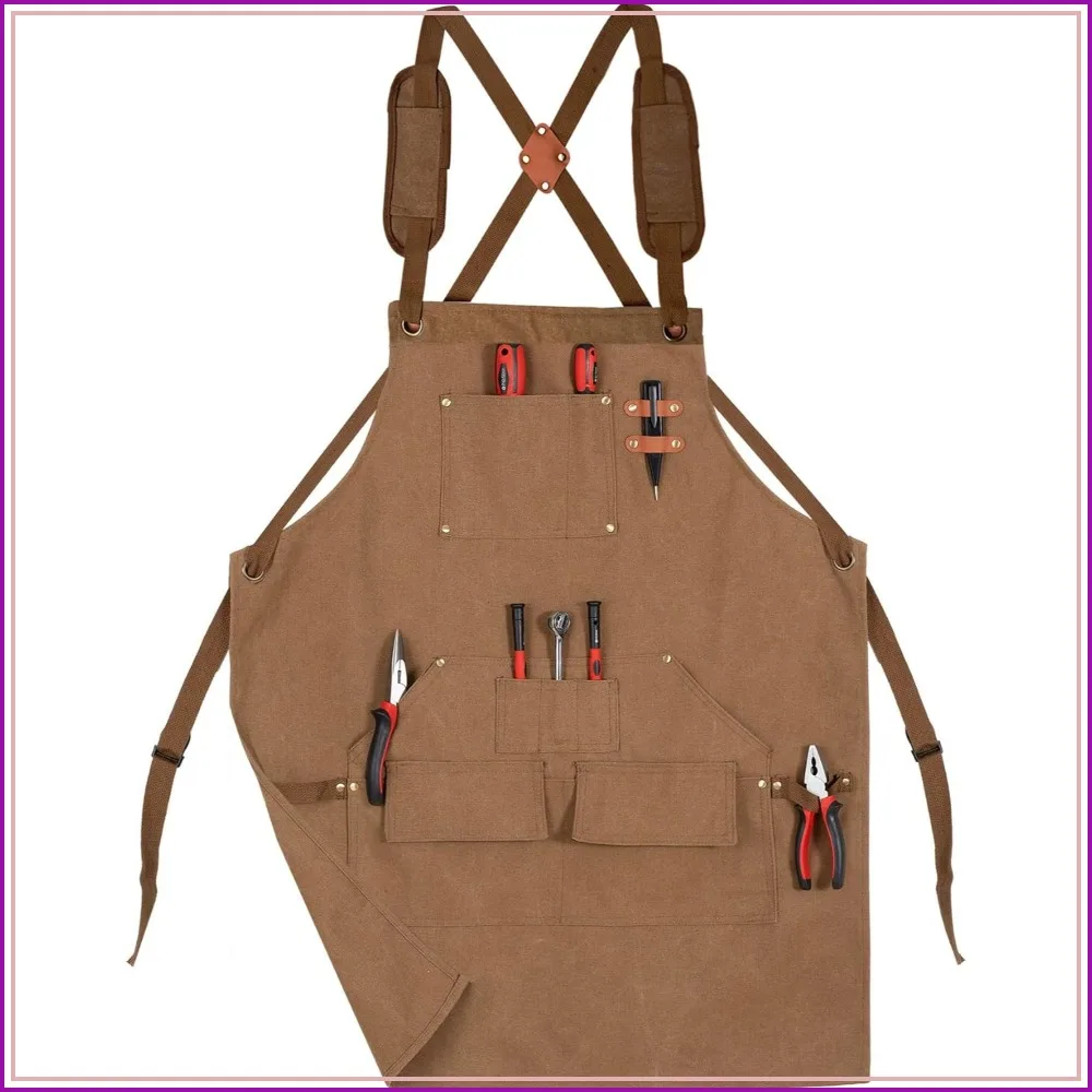 Heavy Duty Canvas Cross Back Aprons for Men with Large Pockets, Adjustable Tool Apron for Chef BBQ Cooking
Heavy Duty Canvas Cross Back Aprons for Men with Large Pockets, Adjustable Tool Apron for Chef BBQ Cooking