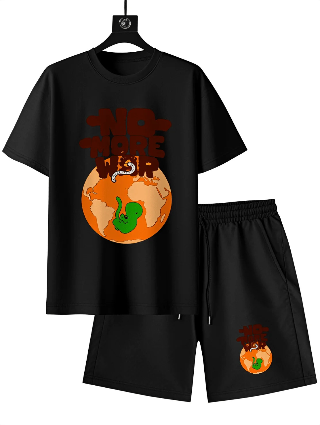 Mens Cartoon Earth Print Cotton T-Shirt And Polyester Drawstring Shorts Set Casual Summer Streetwear
Mens Cartoon Earth Print Cotton T-Shirt And Polyester Drawstring Shorts Set Casual Summer Streetwear