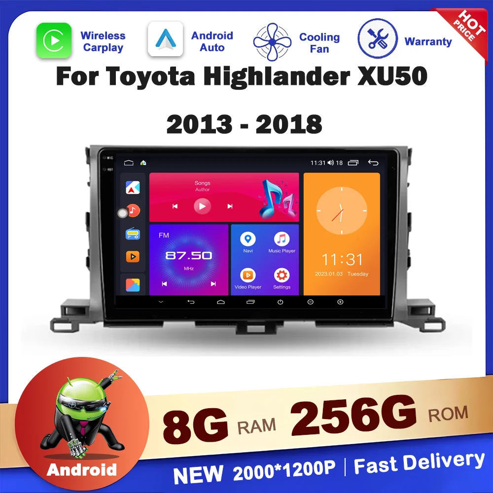 10 inch for Toyota Highlander XU50 2013 - 2018 Car Radio Audio Multimedia Player GPS Navigation BT WiFi Head Unit DSP Stereo
10 inch for Toyota Highlander XU50 2013 - 2018 Car Radio Audio Multimedia Player GPS Navigation BT WiFi Head Unit DSP Stereo