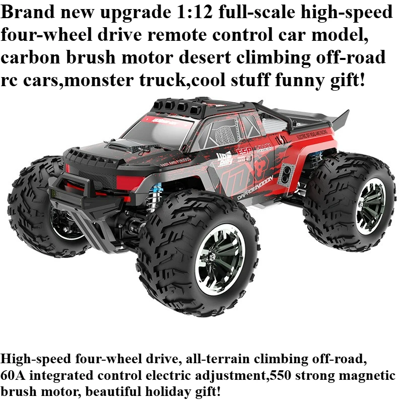 Cool Stuff Toy Car Funny Gift-1:12 High-speed 4WD Rc Truck,Remote Control Car Model,Off-road Rc Cars,Monster Truck,Toys for Kids
Cool Stuff Toy Car Funny Gift-1:12 High-speed 4WD Rc Truck,Remote Control Car Model,Off-road Rc Cars,Monster Truck,Toys for Kids