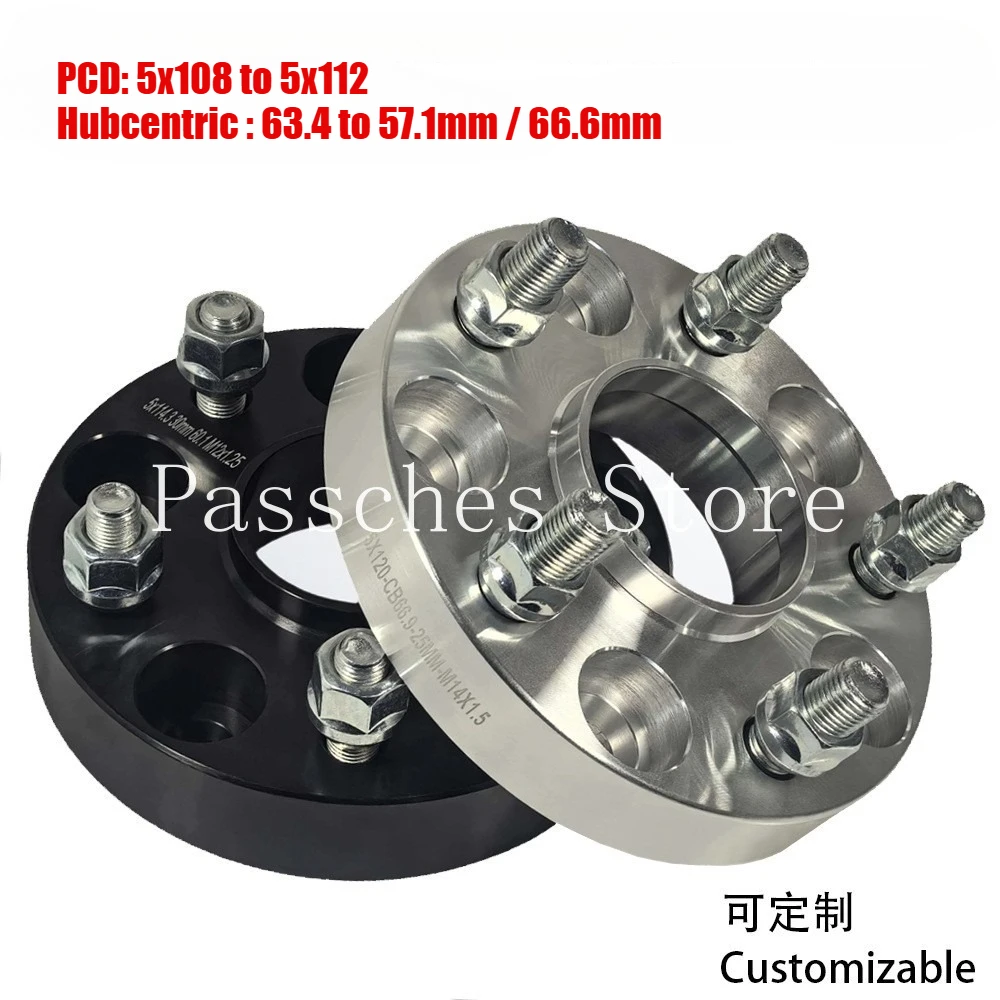 2pcs 20mm Convert Wheel Adapters PCD 5x108 to 5x112 | Car 63.4 to 57.1/66.6mm Wheel | for Ford Jaguar Lincoln Volvo Series
2pcs 20mm Convert Wheel Adapters PCD 5x108 to 5x112 | Car 63.4 to 57.1/66.6mm Wheel | for Ford Jaguar Lincoln Volvo Series