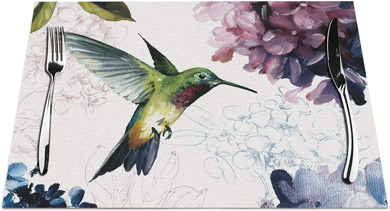 Hummingbird Placemats Set of 4, Hummingbird Watercolor Painting Placemats Heat Resistant for Dining Table Non-Slip 18x12 Inches
Hummingbird Placemats Set of 4, Hummingbird Watercolor Painting Placemats Heat Resistant for Dining Table Non-Slip 18x12 Inches